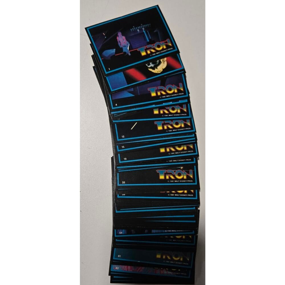 Vintage 1981 Walt Disney Tron Cards Complete 66 Card Set